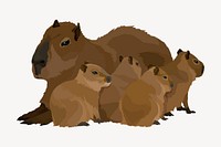 Water hog family, mother and babies vector