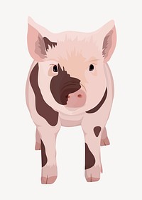 Cute piglet illustration, farm animal psd