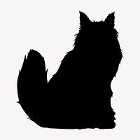 Cat silhouette clipart, Turkish Angora psd