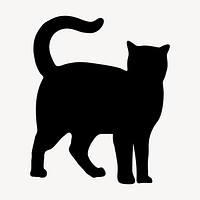 Cat pet silhouette, animal illustration vector