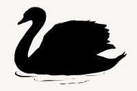 Duck silhouette, swimming illustration psd