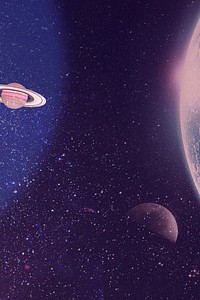 Outer space background, bokeh planet design