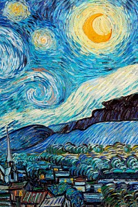 Starry Night background, Van Gogh's artwork remixed by rawpixel