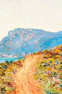 Corniche near Monaco, Monet's artwork background