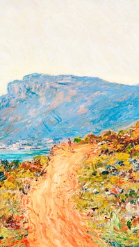 Claude Monet phone wallpaper,  Corniche near Monaco illustration remixed by rawpixel 