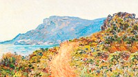 Monet's artwork HD wallpaper, Corniche near Monaco illustration remixed by rawpixel