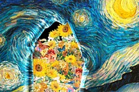 Starry Night background, Van Gogh's artwork remixed by rawpixel