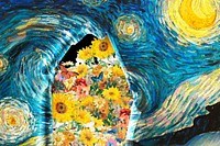 Starry Night background, Van Gogh's artwork remixed by rawpixel vector