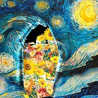 Starry Night background, Van Gogh's artwork remixed by rawpixel