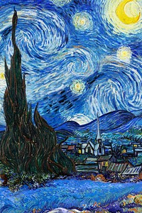 Starry Night background, Van Gogh's artwork remixed by rawpixel