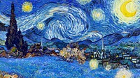 Starry Night desktop wallpaper, Van Gogh's artwork remixed by rawpixel