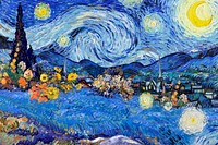 Starry Night background, Van Gogh's artwork remixed by rawpixel vector