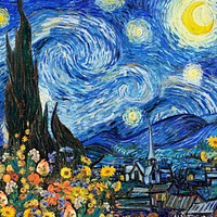 Starry Night background, Van Gogh's artwork remixed by rawpixel