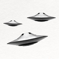 UFO collage element, Unidentified Flying Object vector