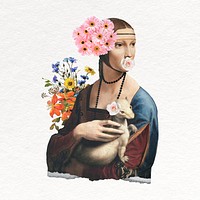 Lady with an Ermine, Da Vinci's artwork remixed by rawpixel