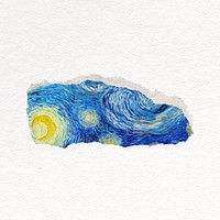 Starry Night ripped paper, Van Gogh's artwork remixed by rawpixel