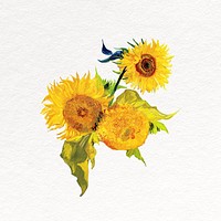 Sunflower, Van Gogh's artwork remixed by rawpixel