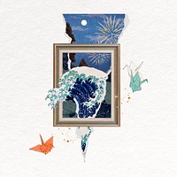 Great Wave off Kanagawa, Hokusai's artwork remixed by rawpixel