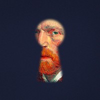 Van Gogh's portrait in Keyhole mixed media, remixed by rawpixel vector