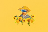 Van Gogh background, sunflower remixed by rawpixel