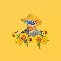 Van Gogh background, sunflower remixed by rawpixel