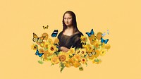 Mona Lisa sunflower HD wallpaper, famous painting remixed by rawpixel