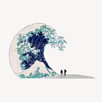 Great wave off kanagawa, Hokusai's famous artwork remixed by rawpixel