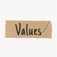 Values washi tape typography