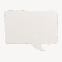 Paper speech bubble mockup, off-white design psd