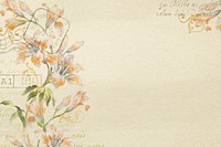 Aesthetic orange flower background, vintage illustration