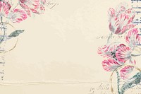 Aesthetic pink flower background, vintage illustration vector