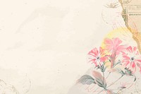 Aesthetic pink flower background, vintage illustration vector