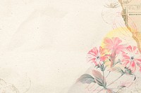 Aesthetic pink flower background, vintage illustration psd