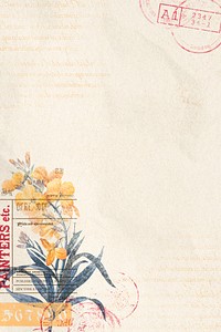 Aesthetic orange flower background, vintage illustration