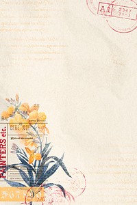 Aesthetic orange flower background, vintage illustration psd