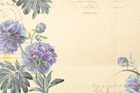 Aesthetic purple flower background, vintage illustration vector