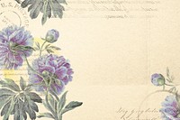 Aesthetic purple flower background, vintage illustration psd