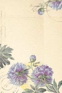 Aesthetic purple flower background, vintage illustration psd