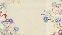Aesthetic blue flower desktop wallpaper, ephemera background