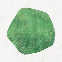 Green grass shape sticker, aesthetic journal collage element psd