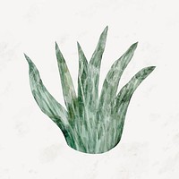 Grass bush shape sticker, aesthetic green texture design vector
