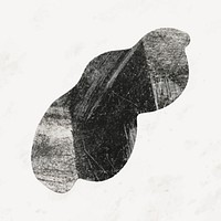 Black concrete shape sticker, aesthetic journal collage element vector