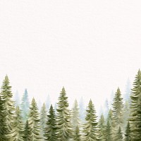 Watercolor nature background, green forest border clipart psd