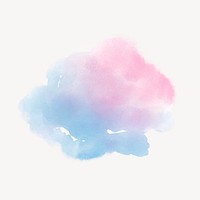 Aesthetic cloud clipart, watercolor design