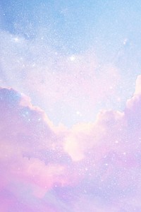 Purple glittery sky background, aesthetic lo-fi design 