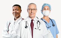 Healthcare team, collage element psd