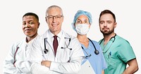 Healthcare professionals, collage element psd