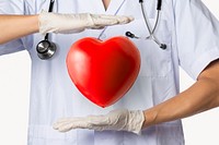 Life insurance, doctor holding heart