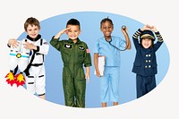 Kids dream jobs and professions, badge design