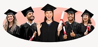 Students graduating university, badge design